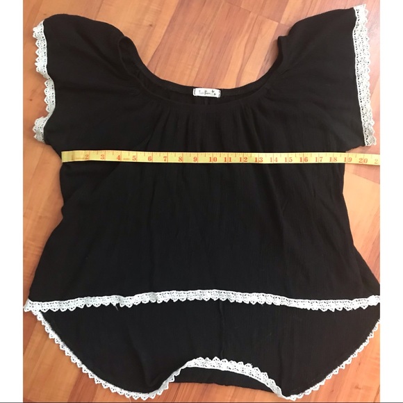 black off shoulder high low crop top size large - Picture 6 of 6